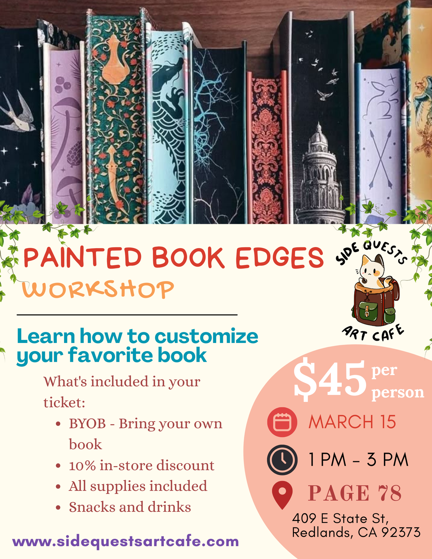 Painted Book Edges Workshop  - March 15