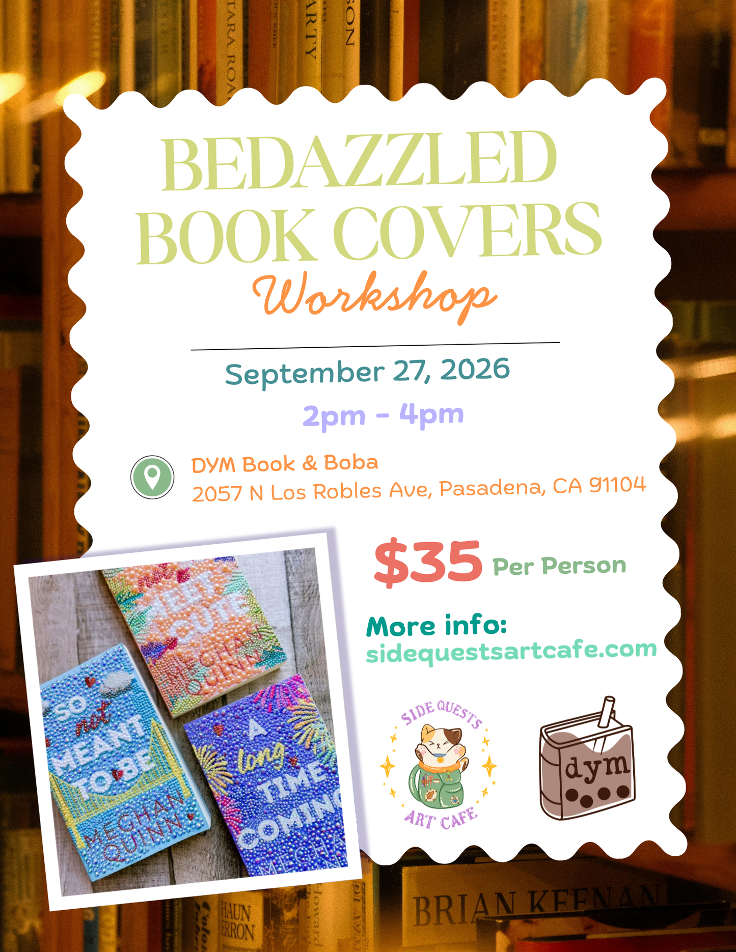 Bedazzled Book cover Workshop - September 27th